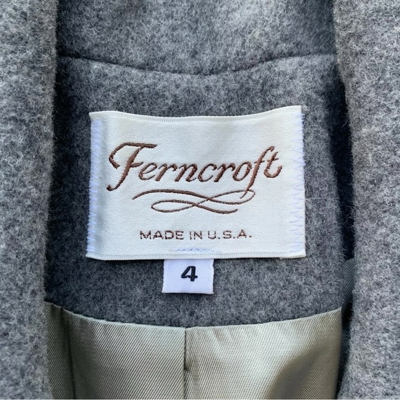 Vtg Ferncroft Wool Buttoned Oversized Blazer Coat Jacket Gray Size 4 - Picture 7 of 8